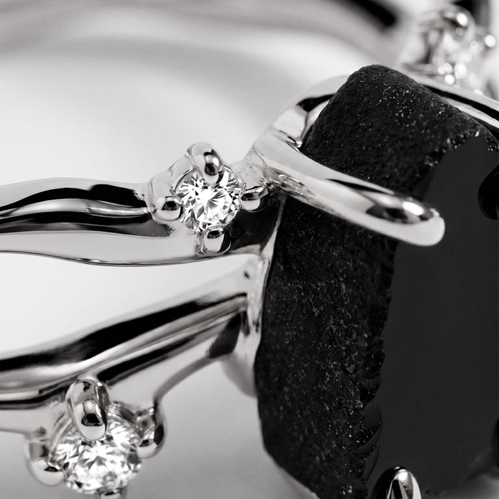 Raw Black Obsidian Ring