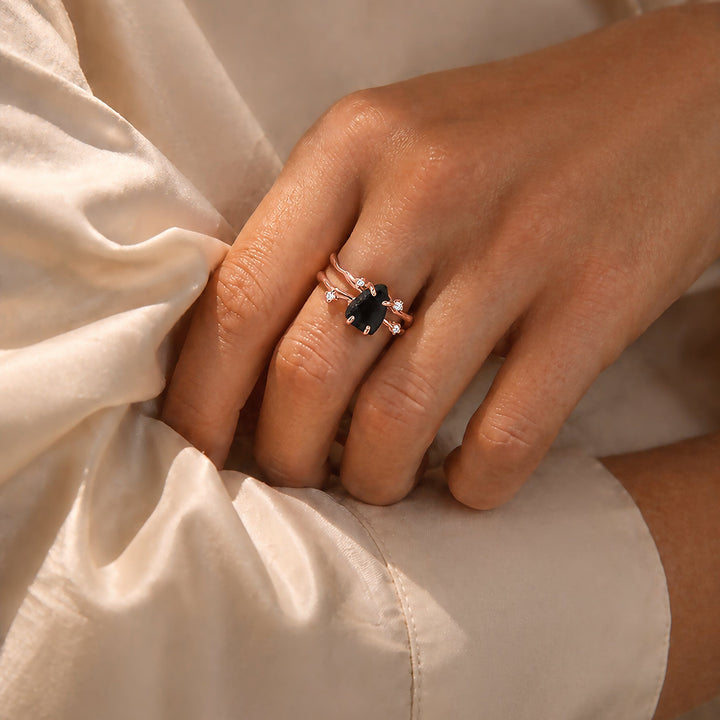 Raw Black Obsidian Ring