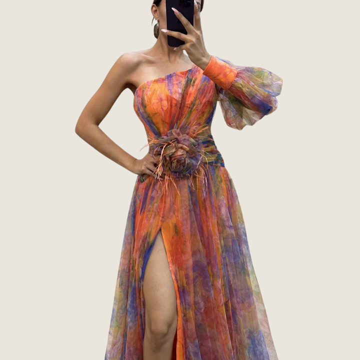 Gloria | Women's One Shoulder Floral Maxi Dress