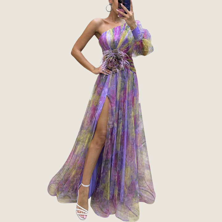 Gloria | Women's One Shoulder Floral Maxi Dress