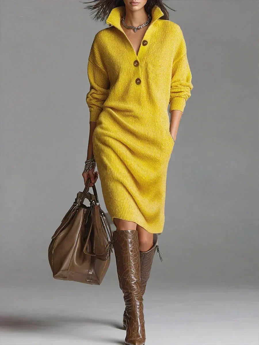 Heather | Women's Long Sleeve Midi Sweater Dress