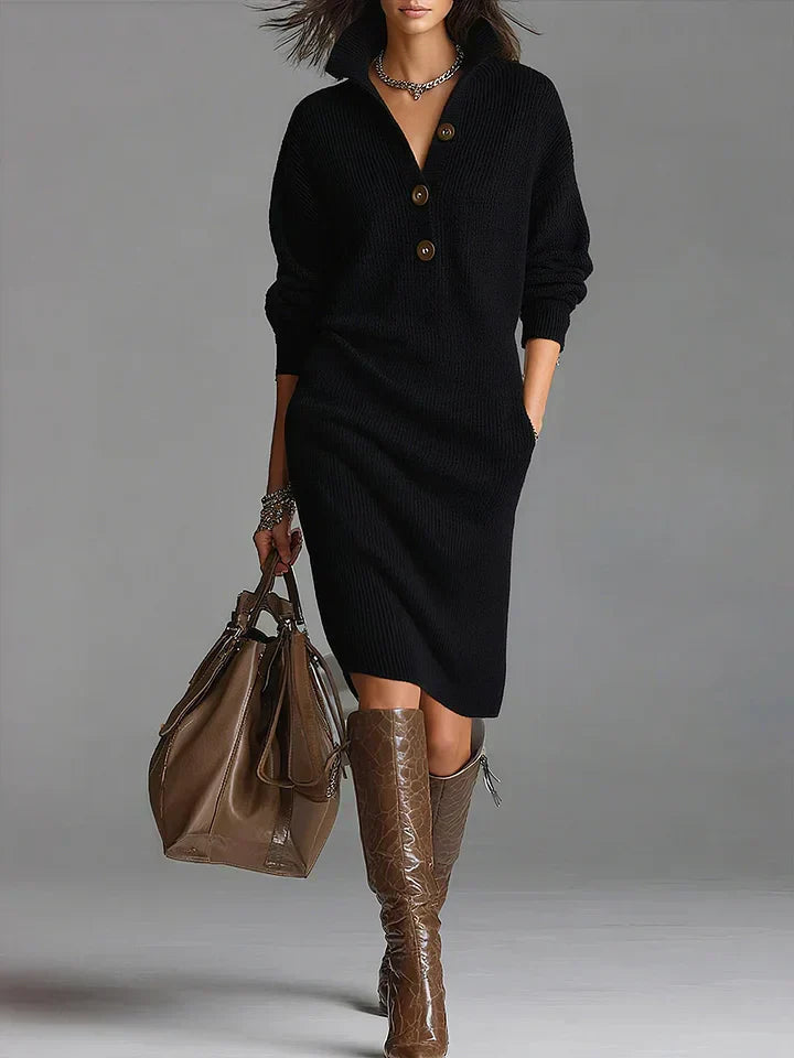 Heather | Women's Long Sleeve Midi Sweater Dress