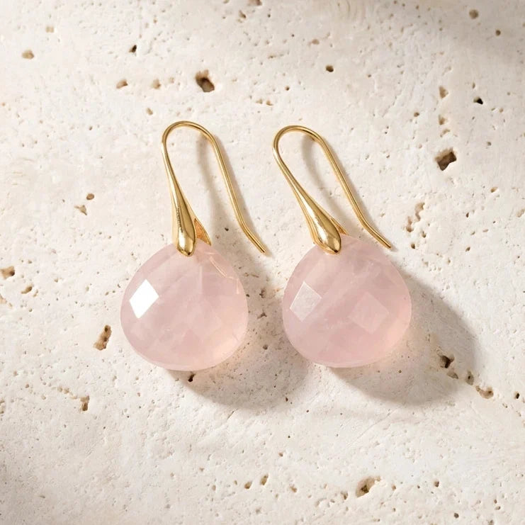Compassion Rose Quartz Drop Earrings