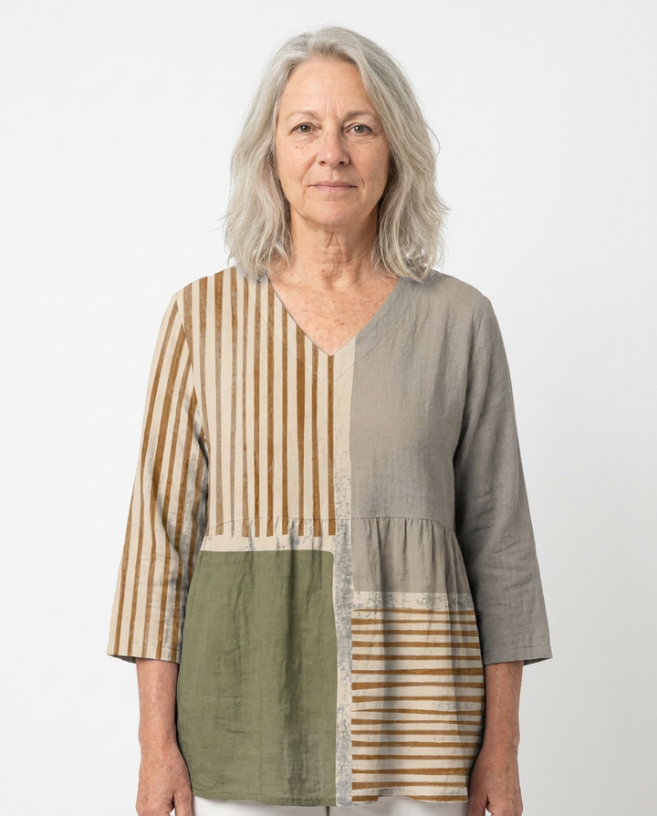 Camille | Long Blouse with V-Neck