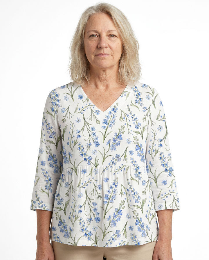Jeanne | Long Blouse with V-Neck