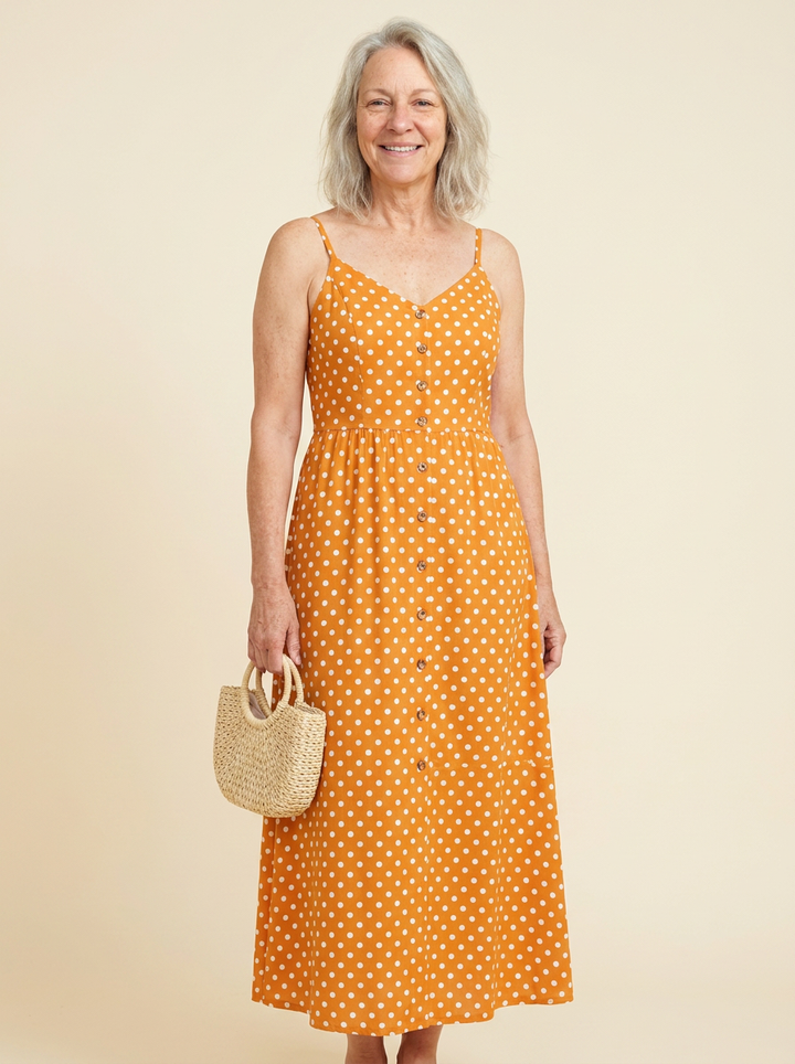 Mirabel™ - Button-Front Polka Dot Maxi