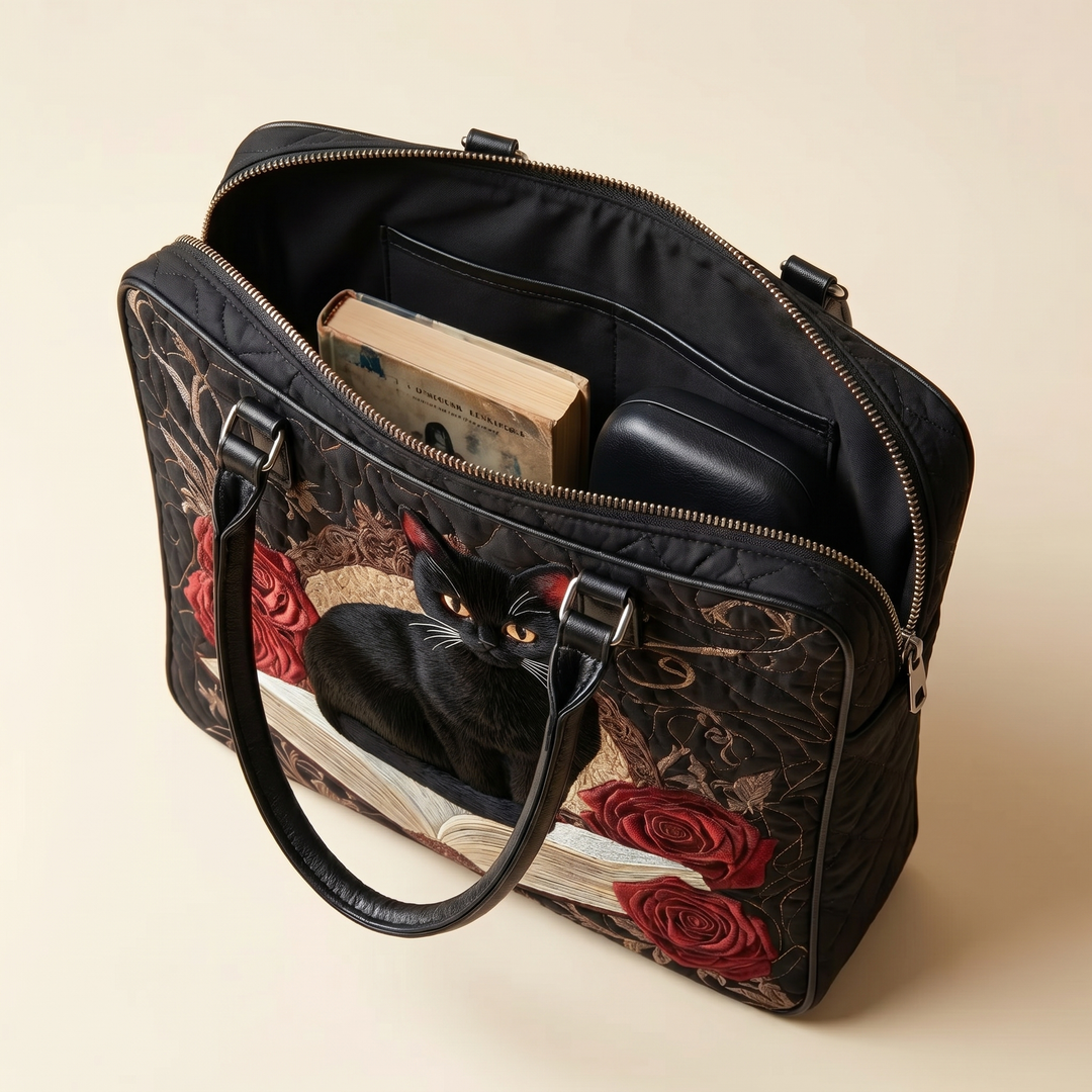 Black lined interior with zipper