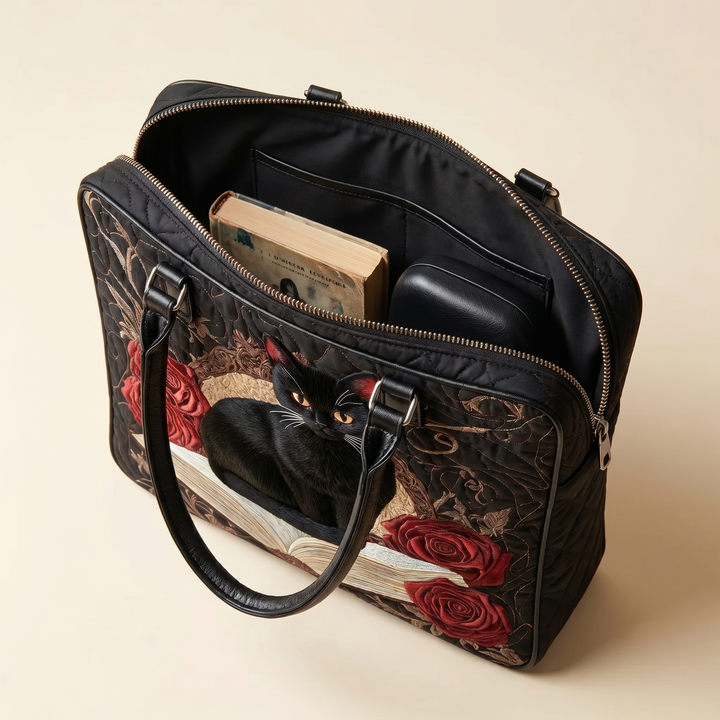 Black lined interior with zipper