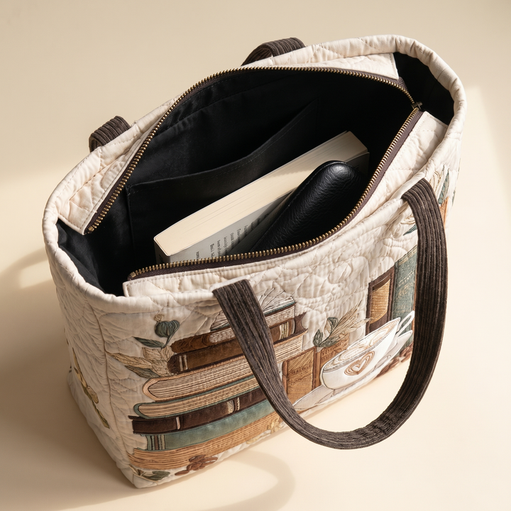 Black lined interior with zipper