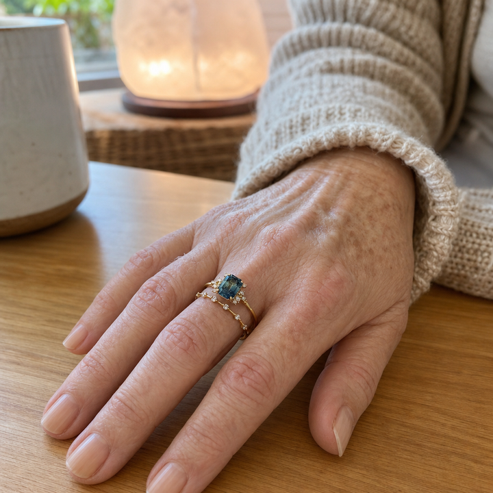 Crystal Blue Shine Ring Set (2 Rings)