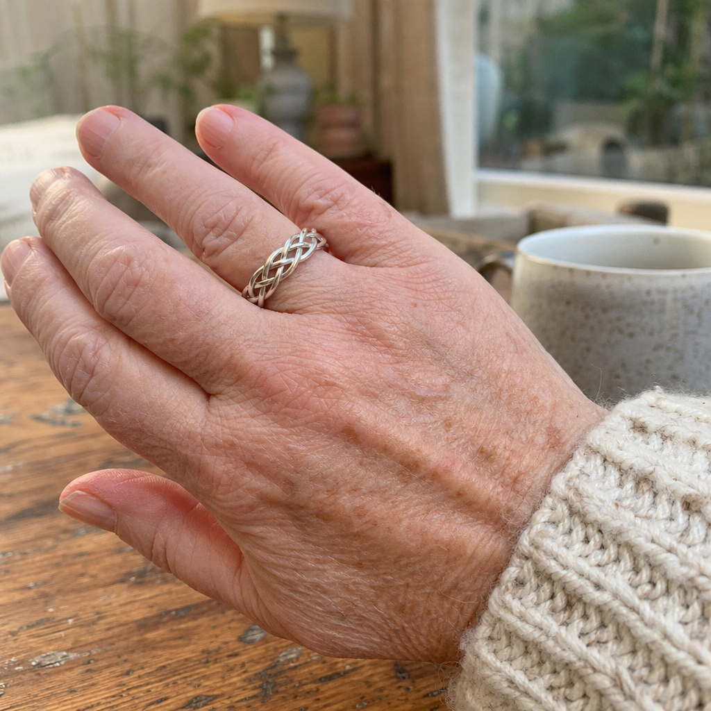 Twisted Silver Woven Band Ring