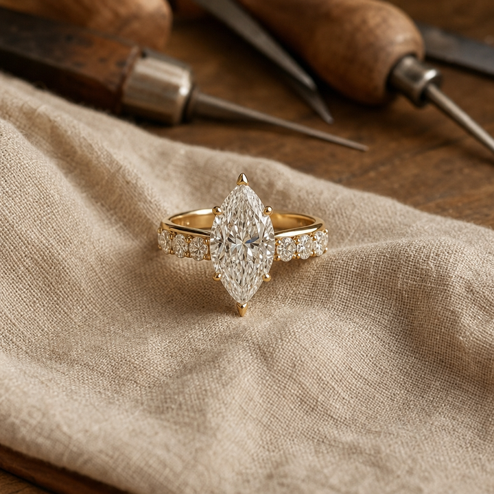 Marquise Diamond Gold Ring