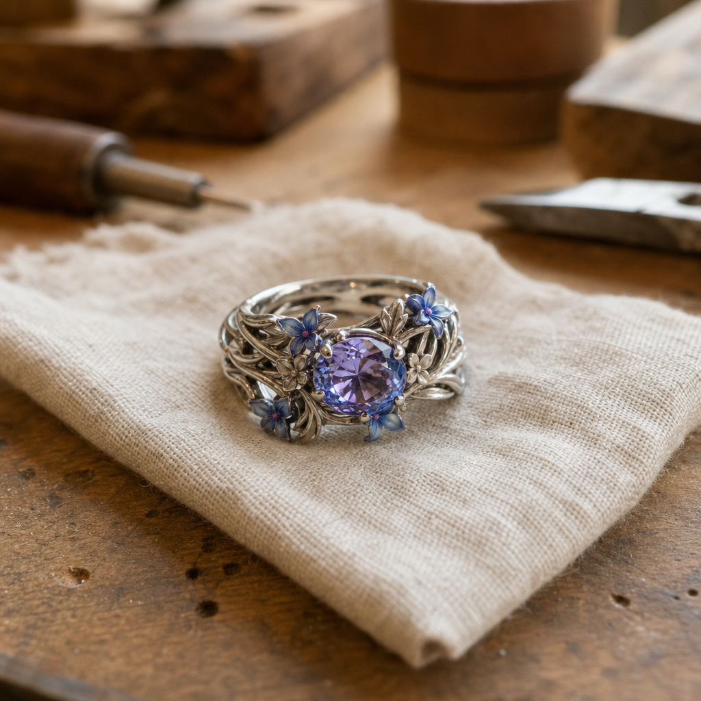 Lavender Bloom Heirloom Ring