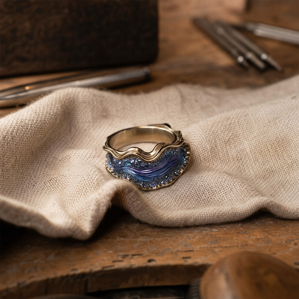 Vintage Golden Ocean Ring