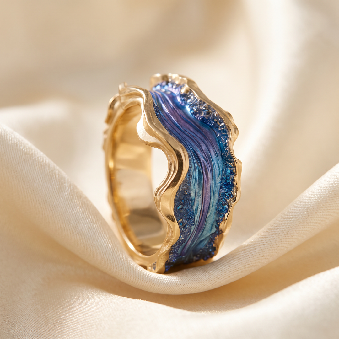 Vintage Golden Ocean Ring