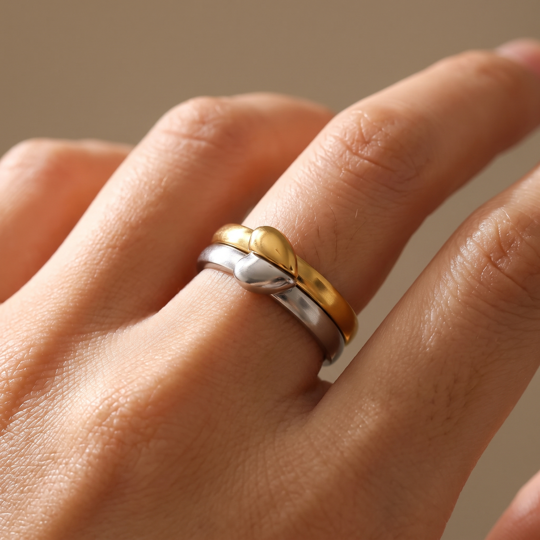 Two-Tone Knot Open Ring