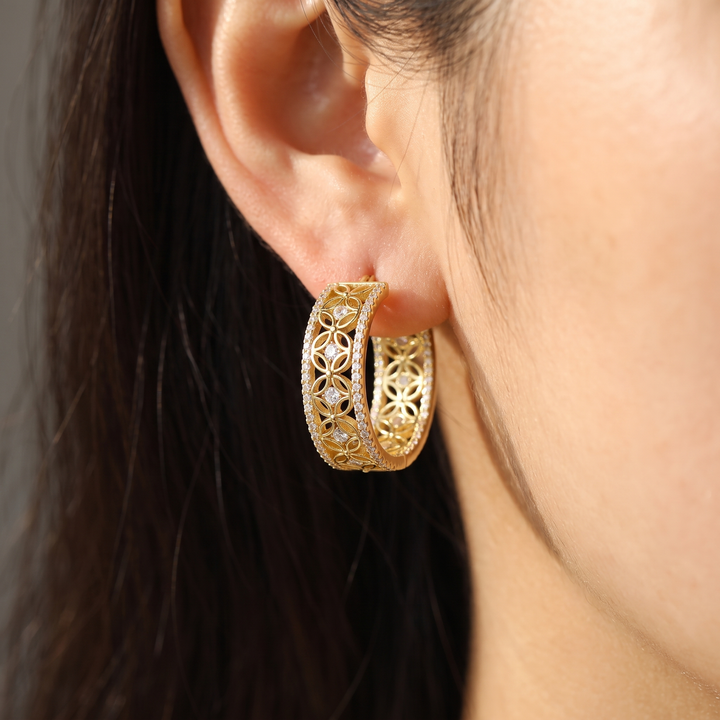 Gilded Filigree Bloom Hoops