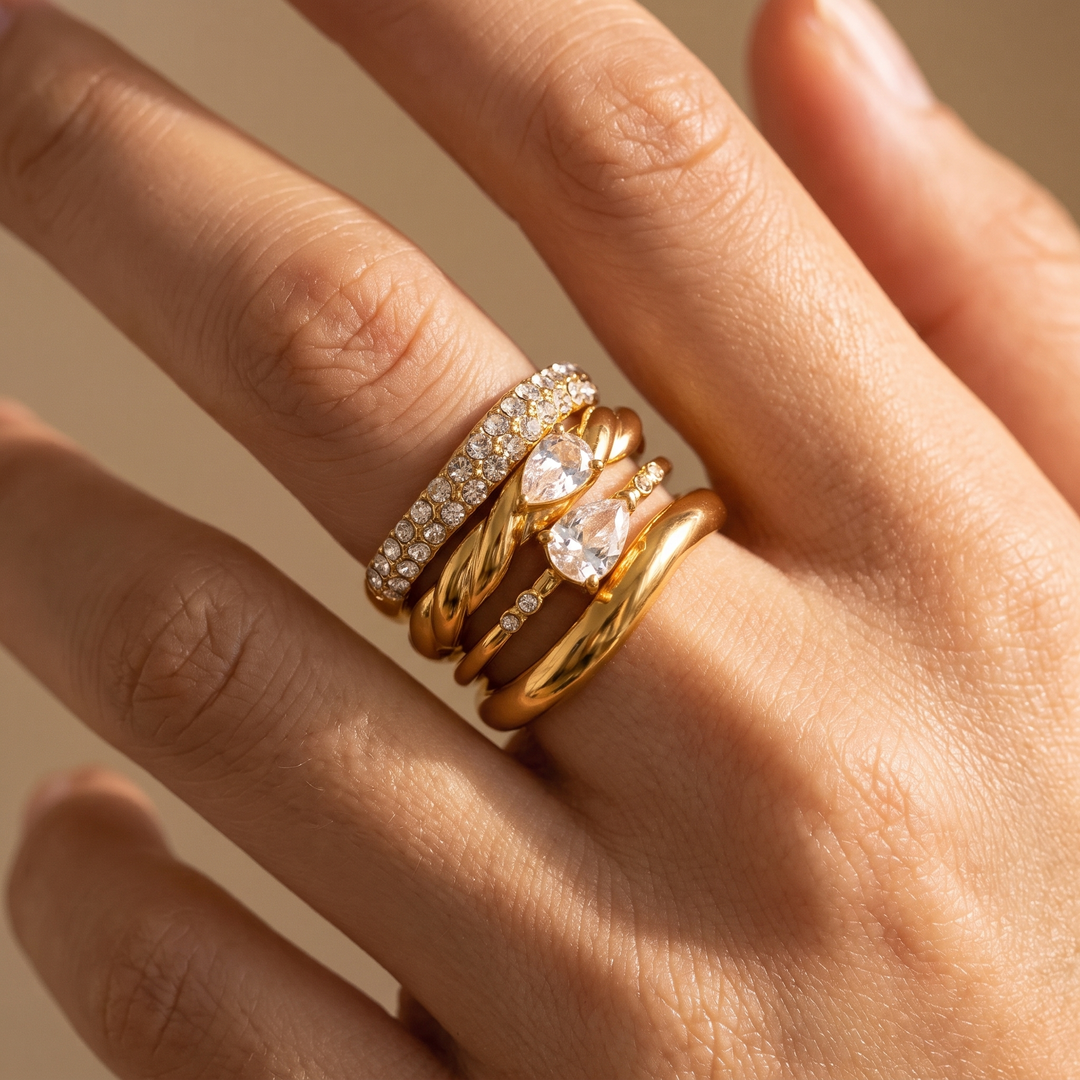 Golden Stacking Ring Set