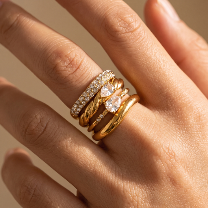 Golden Stacking Ring Set