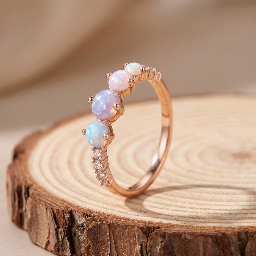 Ombre Opal Half Eternity Ring