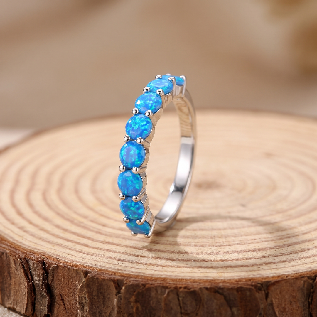 Seven Stone Opal Stacking Ring
