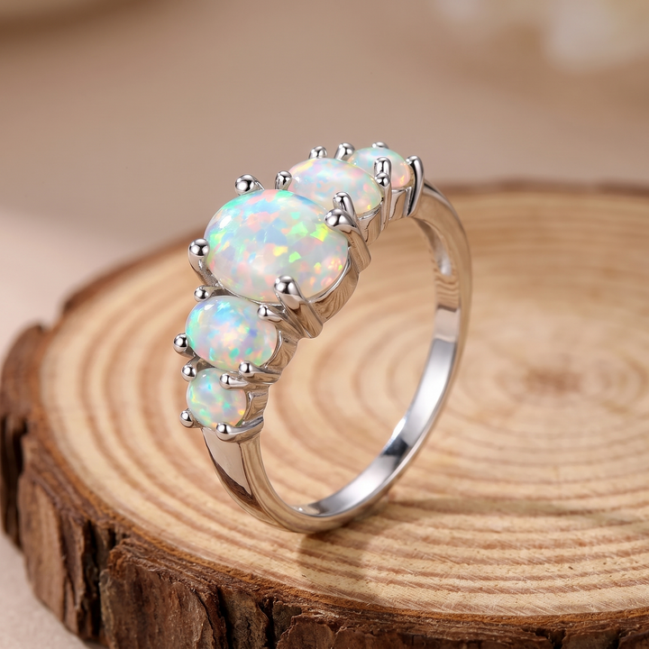 Graduated Five Stone Opal Ring