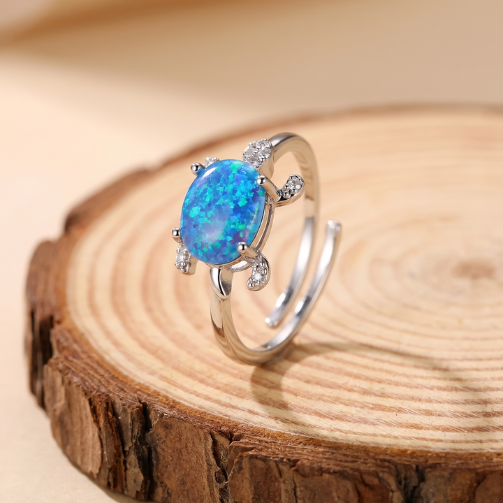Sea Turtle Opal Adjustable Ring