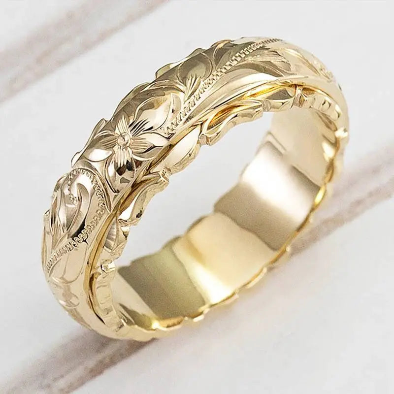 Gold Ring "Ancient Flower"