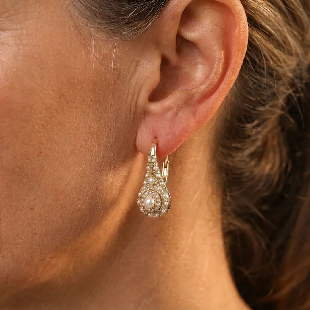 Gilded Turquoise Bloom Earrings