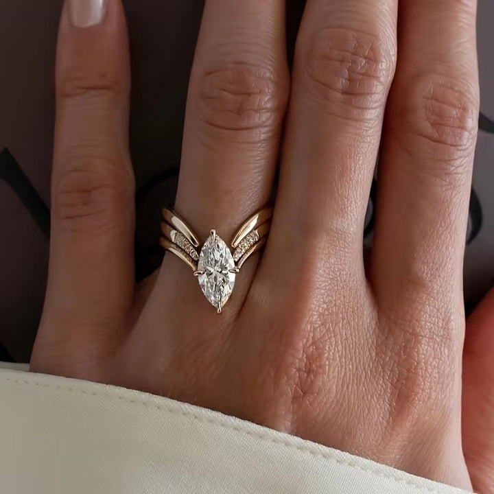 Elegant Marquise Drop Ring