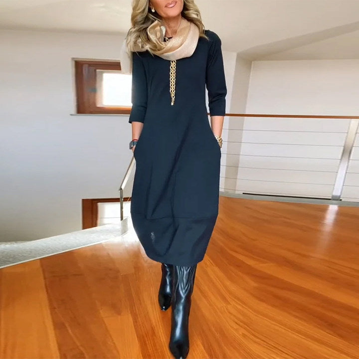 Women's Dress | Round Neck Midi