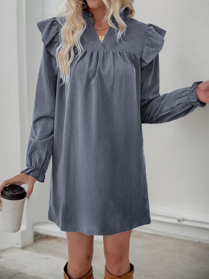 Jillian | Women's Long Sleeve Ruffle Mini Dress