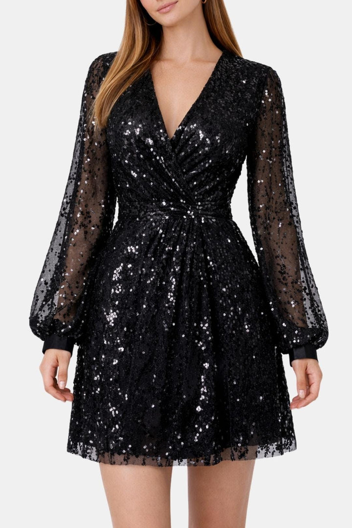 Judie | Women's Sequin Long Sleeve Mini Dress