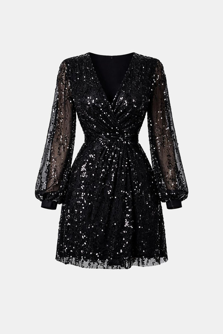 Judie | Women's Sequin Long Sleeve Mini Dress