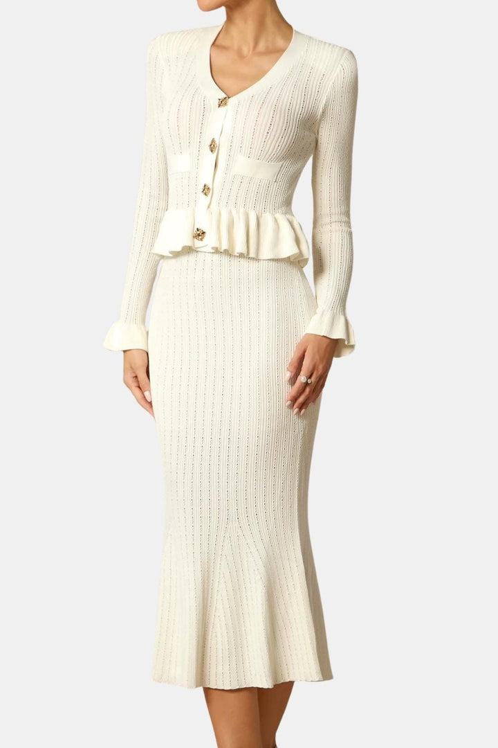 Karen | Women's V-Neck Fit & Flare Midi Dress