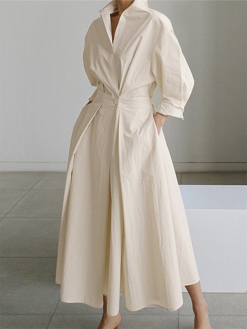 Kate | Women's V-Neck A-Line Midi Dress