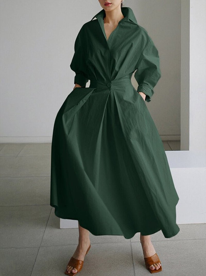 Kate | Women's V-Neck A-Line Midi Dress