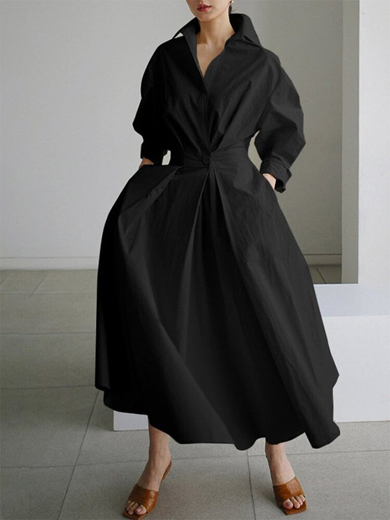 Kate | Women's V-Neck A-Line Midi Dress