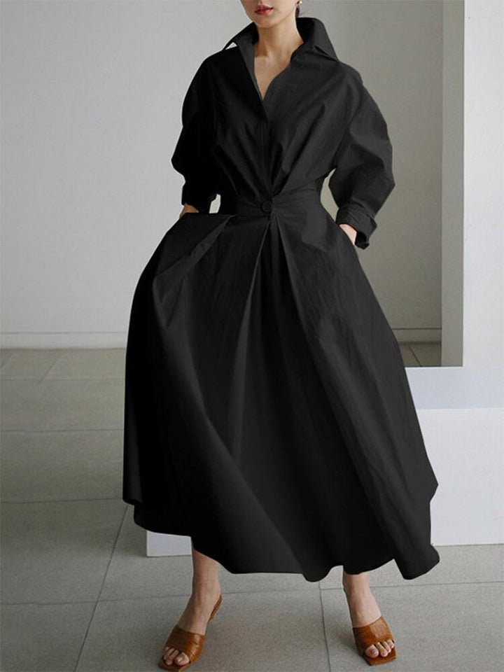 Kate | Women's V-Neck A-Line Midi Dress