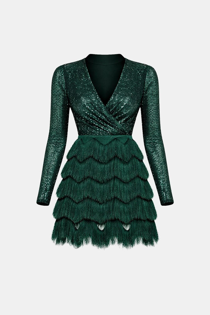 Kathleen | Women's V-Neck Sequin Mini Dress
