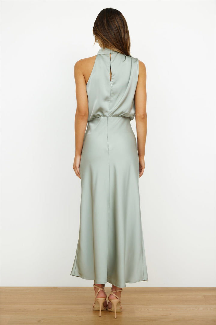 Kathy | Women's Sleeveless High Neck A-Line Midi Dress