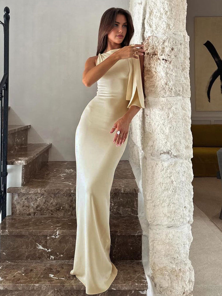 Katrina | Women's Sleeveless One Shoulder Maxi Dress