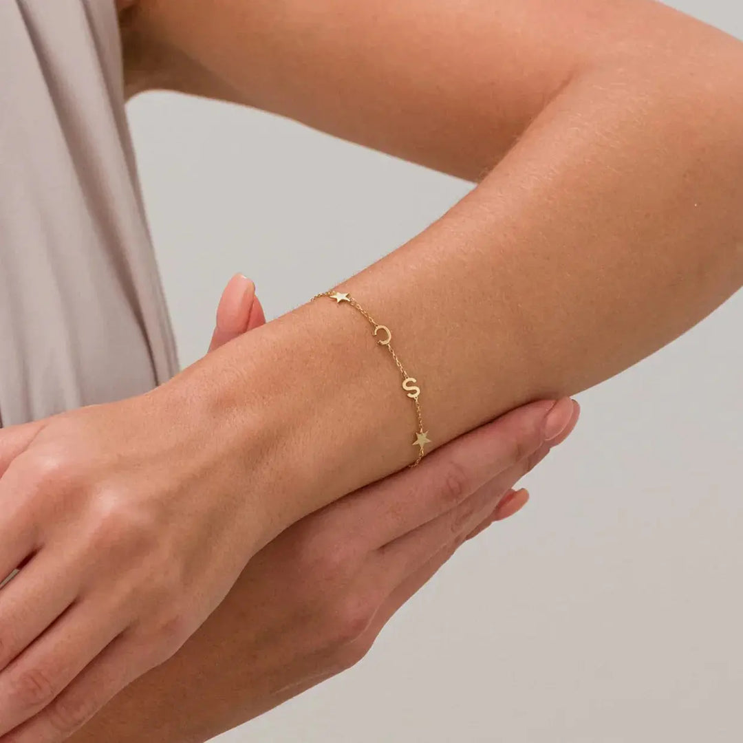 Custom letter bracelet with up to seven initials