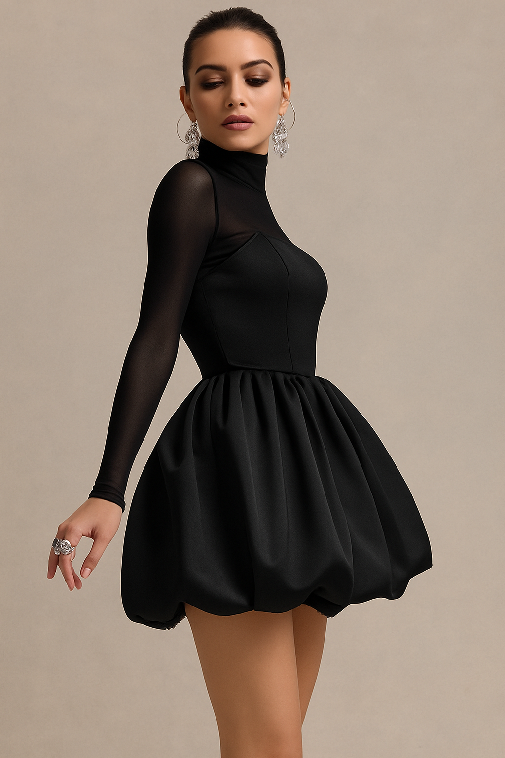 Kristen | Women's Long Sleeve Fit & Flare Mini Dress