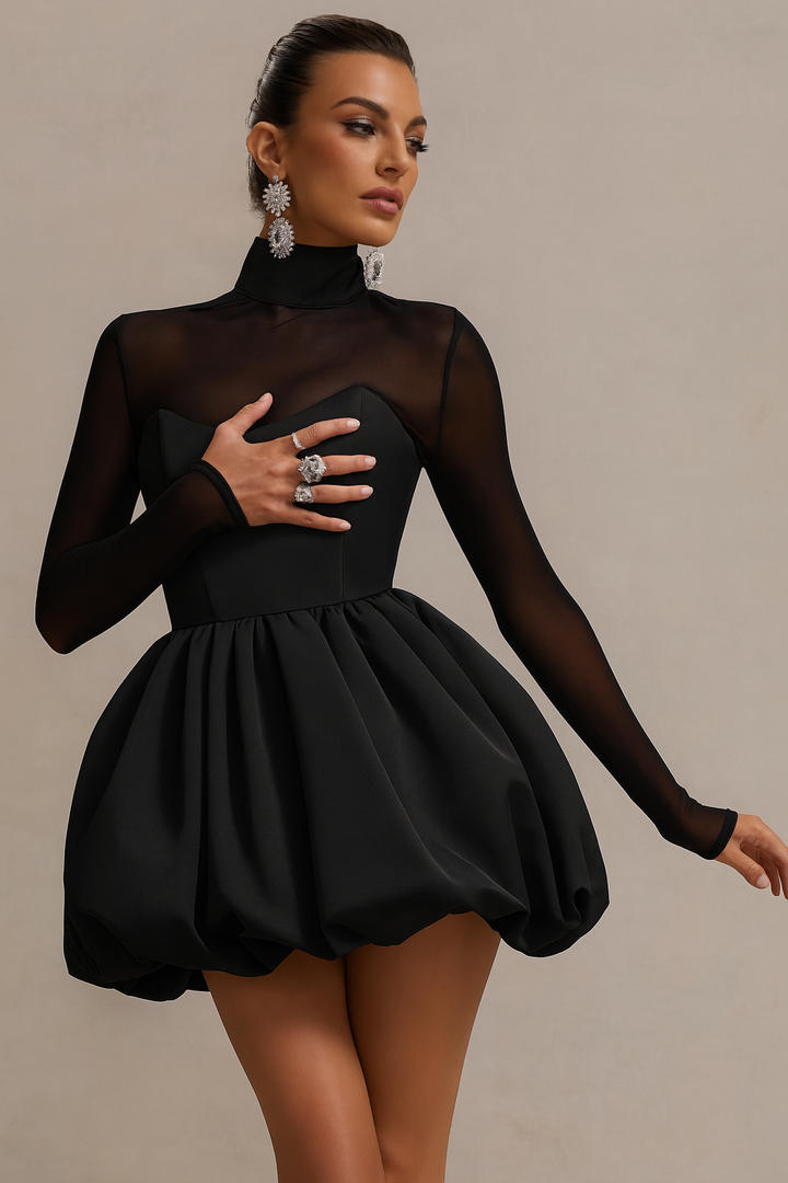 Kristen | Women's Long Sleeve Fit & Flare Mini Dress