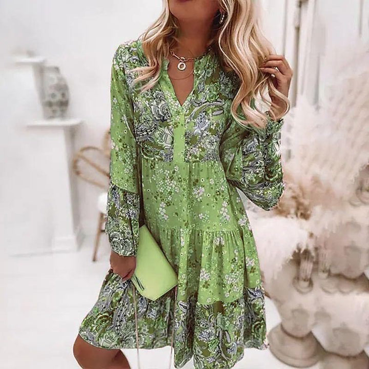 Lexi | Women's V-Neck Floral Tiered Mini Dress