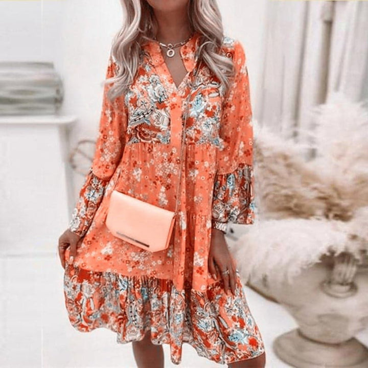 Lexi | Women's V-Neck Floral Tiered Mini Dress