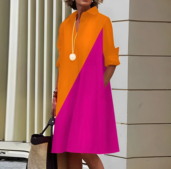 Linda | Women's Button-Down A-Line Midi Dress