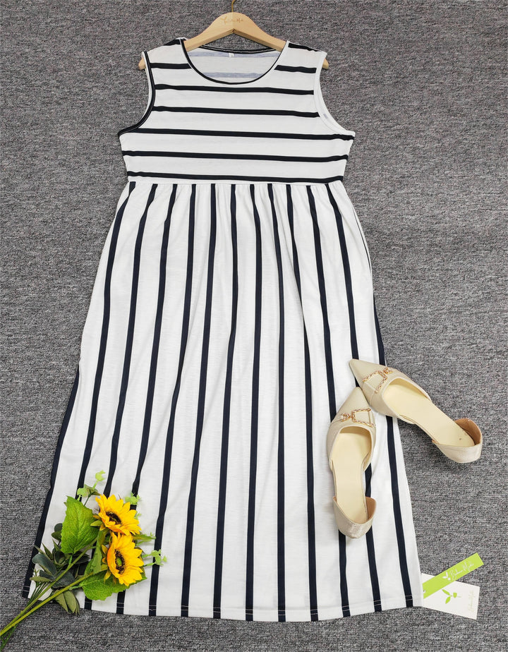 Linda | Women's Sleeveless A-Line Midi Dress