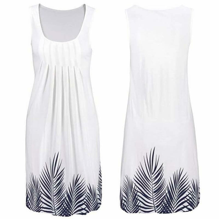 Linda | Women's Sleeveless Printed Summer Knee Length Dress